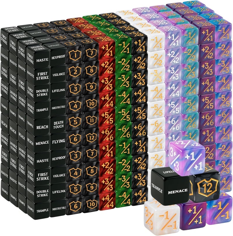 Ravonixis 500 Pieces MTG Counter Bulk Keyword Counters Life Counter Tokens Dice Buff Tokens Compatible with Magic Card Game Accessories CCG Creature Stats - Image 1